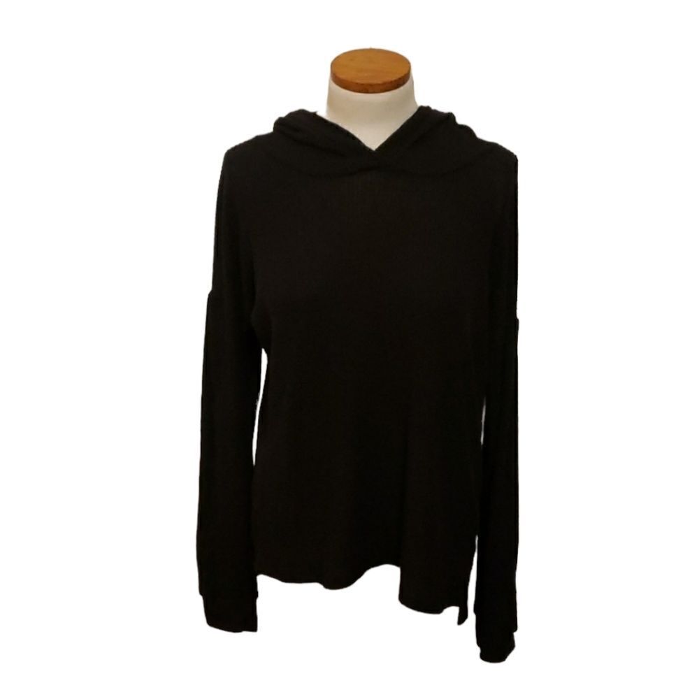PST Project Social T Womens Hooded Long Sleeve Pullover Sweatshirt‎ Black Sz S